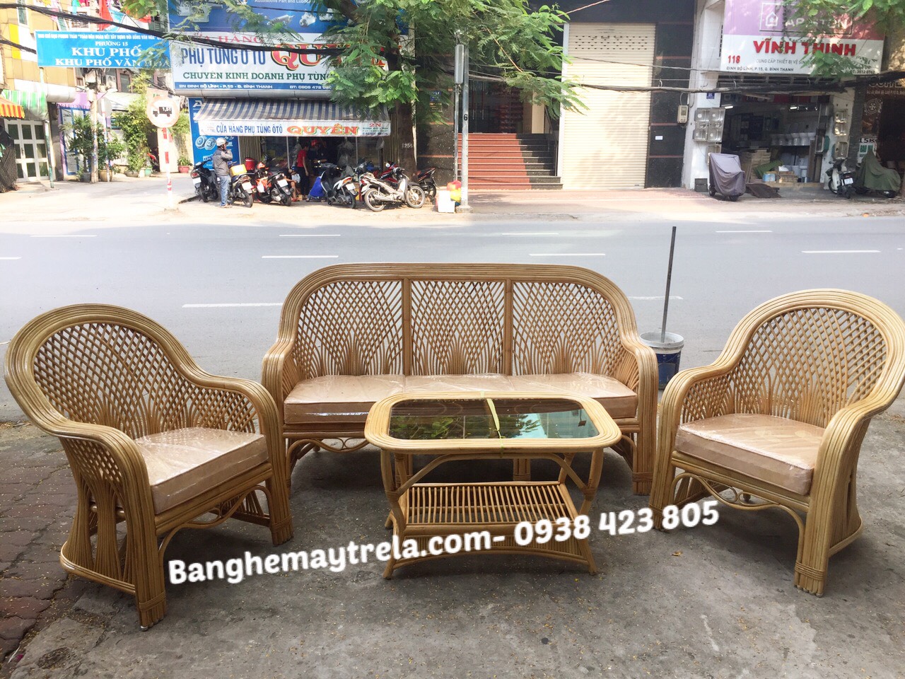 Sofa mây tự nhiên cây đóng phòng khách